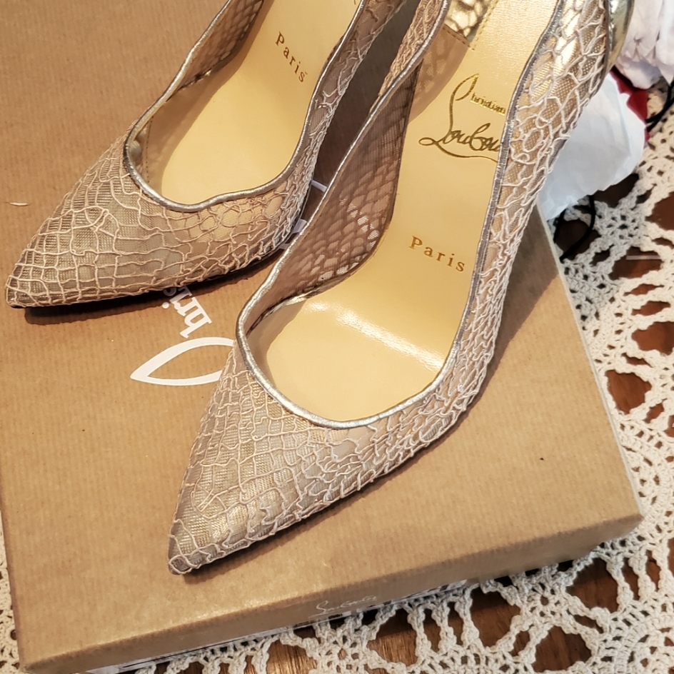 Brand New Gold Louboutin Shoes